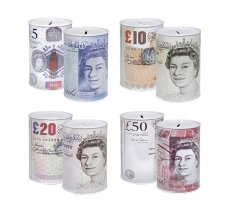 Medium Pound Note Design Money Tin Box