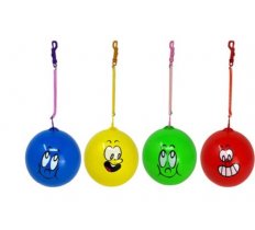 8" Smiley Ball with Spiral Keyring
