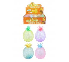 Pastel 11cm Pineapple Squeeze Squishy Toy With Beads