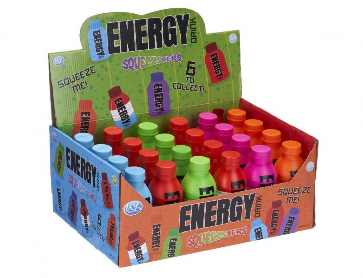 Squeeze Squishy 15cm Energy Drink Toy ( Assorted Colours ) - Click Image to Close