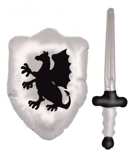 INFLATABLE SHIELD 48CM WITH SWORD 62CM SET - Click Image to Close