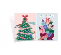 Christmas Tree & Presents Rectangle Christmas Cards