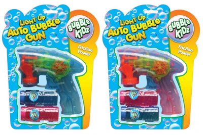 Light Up Auto Bubble Gun With 2 Bubble Tubs