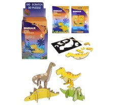 Dinosaur Magic Colour Scratch Art Set 4 Assorted Designs
