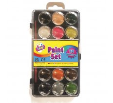 Tallon 18 Colour Paint Box With Paint Brush