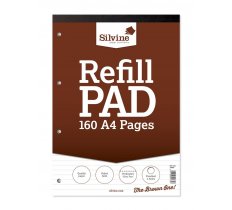 Silvine A4 Refill Pad Perforated Lined 160 Pages