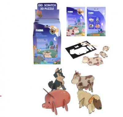 Farm Magic Colour Scratch Art Set 4 Assorted Designs