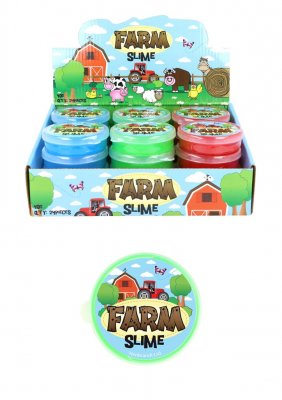 Farm Animal Slime Tubs 7cm x 2cm ( Assorted Colours )