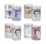 Large Pound Note Design Money Tin Box